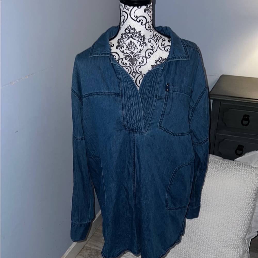 Blue Denim Long Sleeve Top
